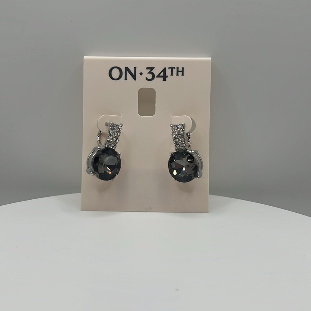 on 34th black gemstone earrings